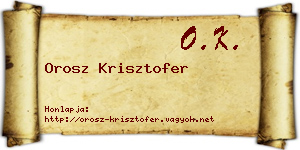 Orosz Krisztofer névjegykártya