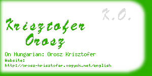 krisztofer orosz business card